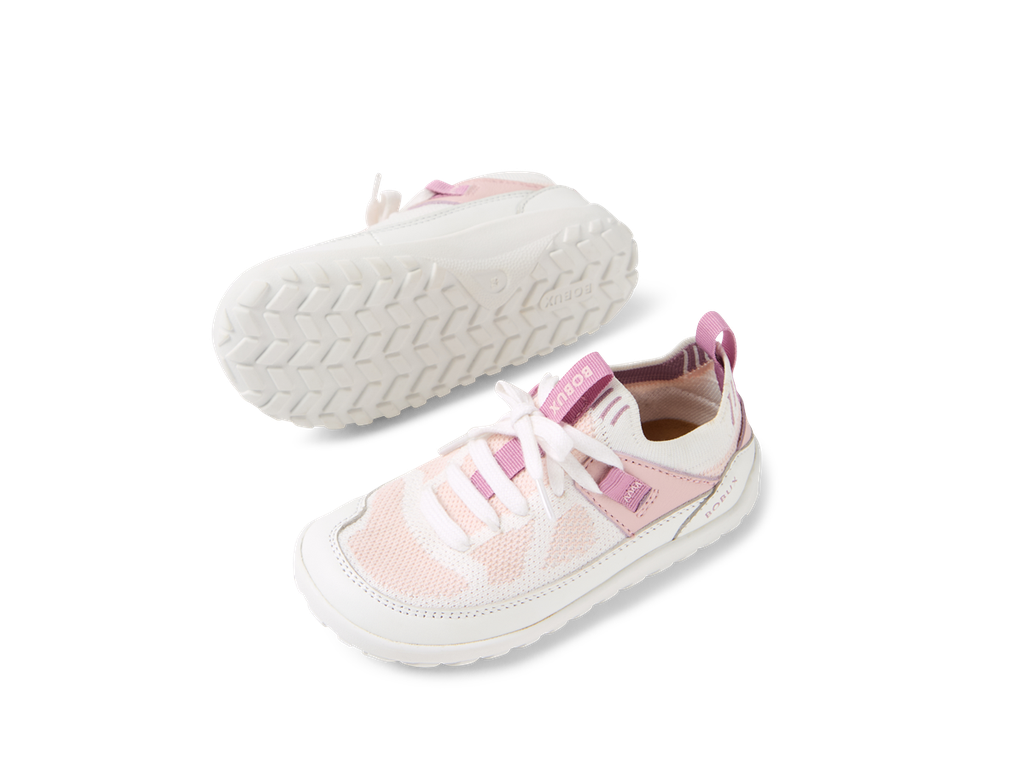 Bobux Step Up META BAREFOOT ALPHA scarpe  primi passi, colore WHITE-PARFAIT PINK