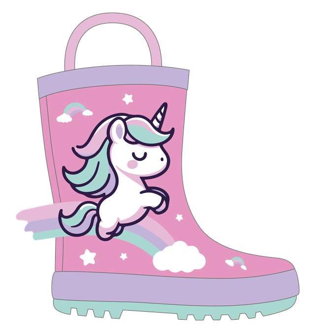 Stivali da pioggia in gomma, mini unicorno, Mr Tiggle