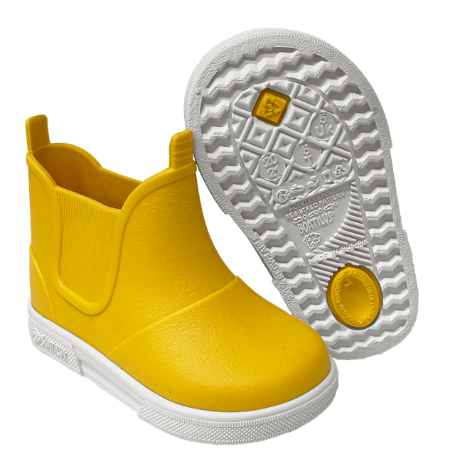 Stivaletti da pioggia BABY BEATLY di Boatilus, colore yellow/white