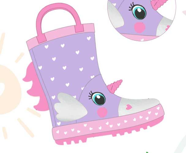 Stivali da pioggia in gomma, Unicorno cuori, Mr Tiggle