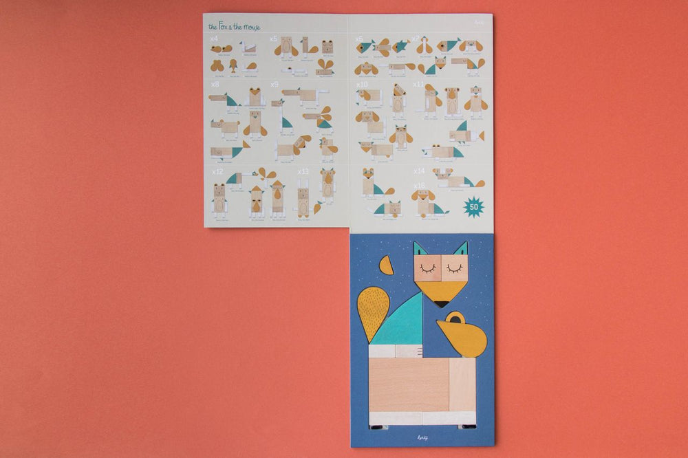 Modelli per costruire 50 animali e 1 esempio di volpe