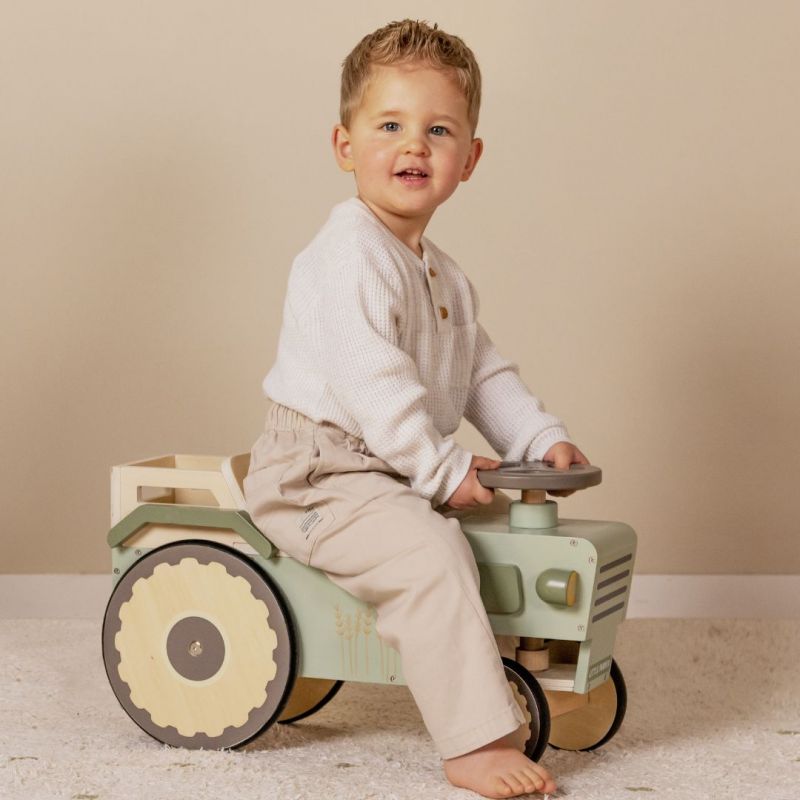 Walking tractor, trattore cavalcabile in legno, Little Dutch