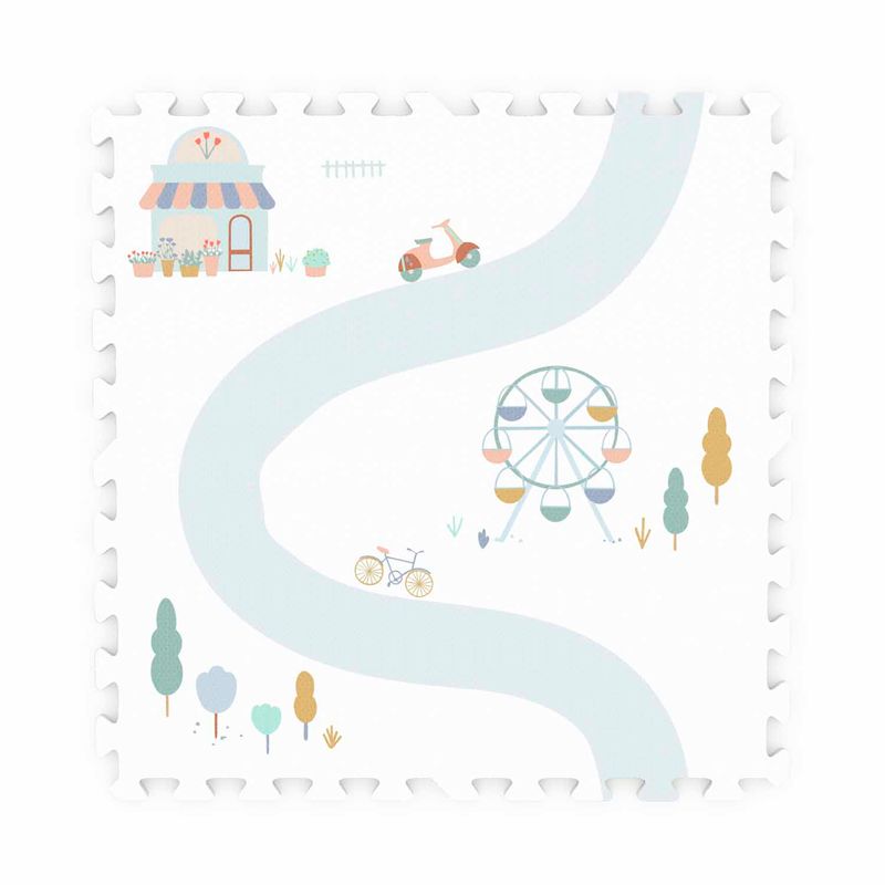 Tappeto gioco in schiuma eevaa fantasia VILLAGE, Play&go, 6 pezzi
