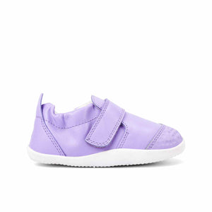 scarpa mprbida colore lilla con strap e suola super flessibile colore bianco