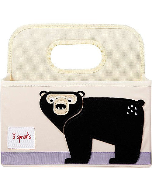 contenitore porta pannolini con disegnato un orso nero