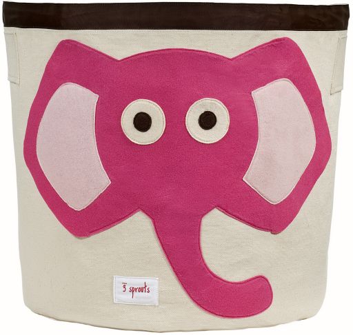 cesta porta giochi con un elefante disegnato