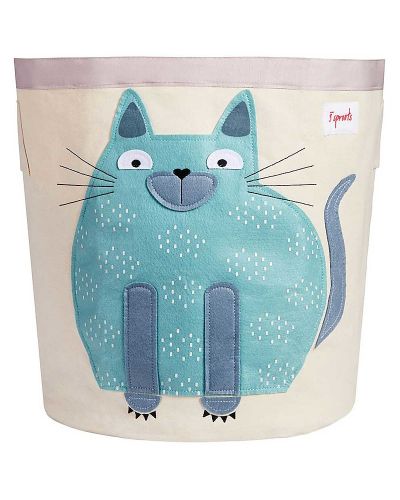 cesta porta giochi con un gatto disegnato