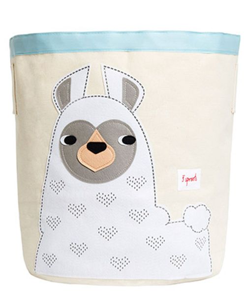 cesta porta giochi con un lama disegnato