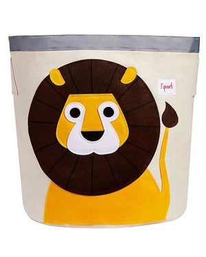 cesta porta giochi con un leone disegnato