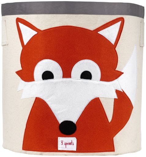 cesta porta giochi con una volpe disegnata