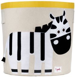 cesta porta giochi con una zebra disegnata