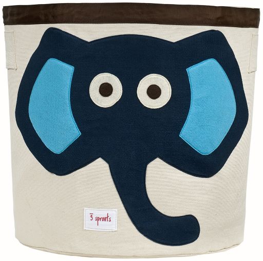 cesto portagiochi con elefante orecchie blu