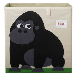 Contenitore per i giochi del bambino con disegnato un gorilla