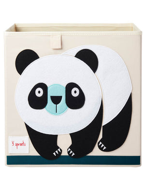 Contenitore per i giochi del bambino con disegnato un panda