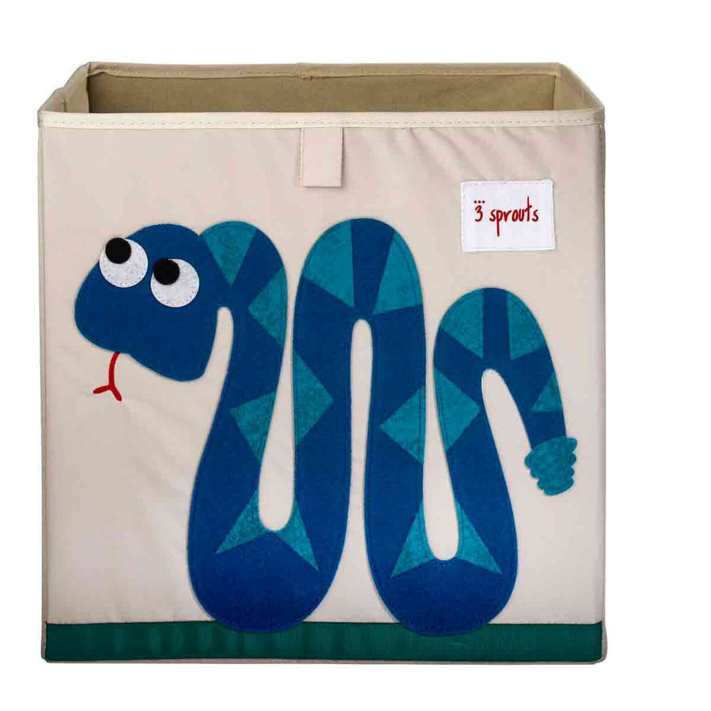 Contenitore per i giochi del bambino con disegnato un serpente