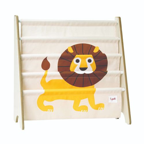 libreria frontale per cameretta bimbi con un leone disegnato