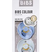Set di due ciucci Bibs colour Sky Blue & Baby Blue, Celeste e Nuvola