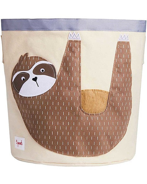 cesta porta giochi con un bradipo disegnato