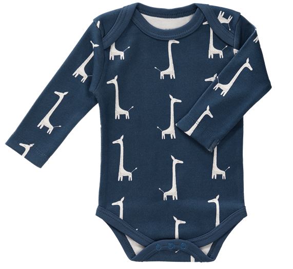 Body manica lunga Fresk baby Giraffa Blu, cotone bio
