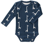 Body manica lunga Fresk baby Giraffa Blu, cotone bio
