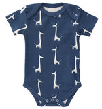 Body mezza manica Fresk Baby Giraffa Blu, cotone bio