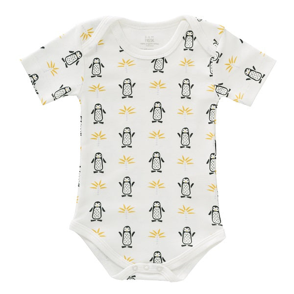 Body mezza manica Fresk Baby Pinguino Bianco, cotone bio