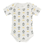 Body mezza manica Fresk Baby Pinguino Bianco, cotone bio