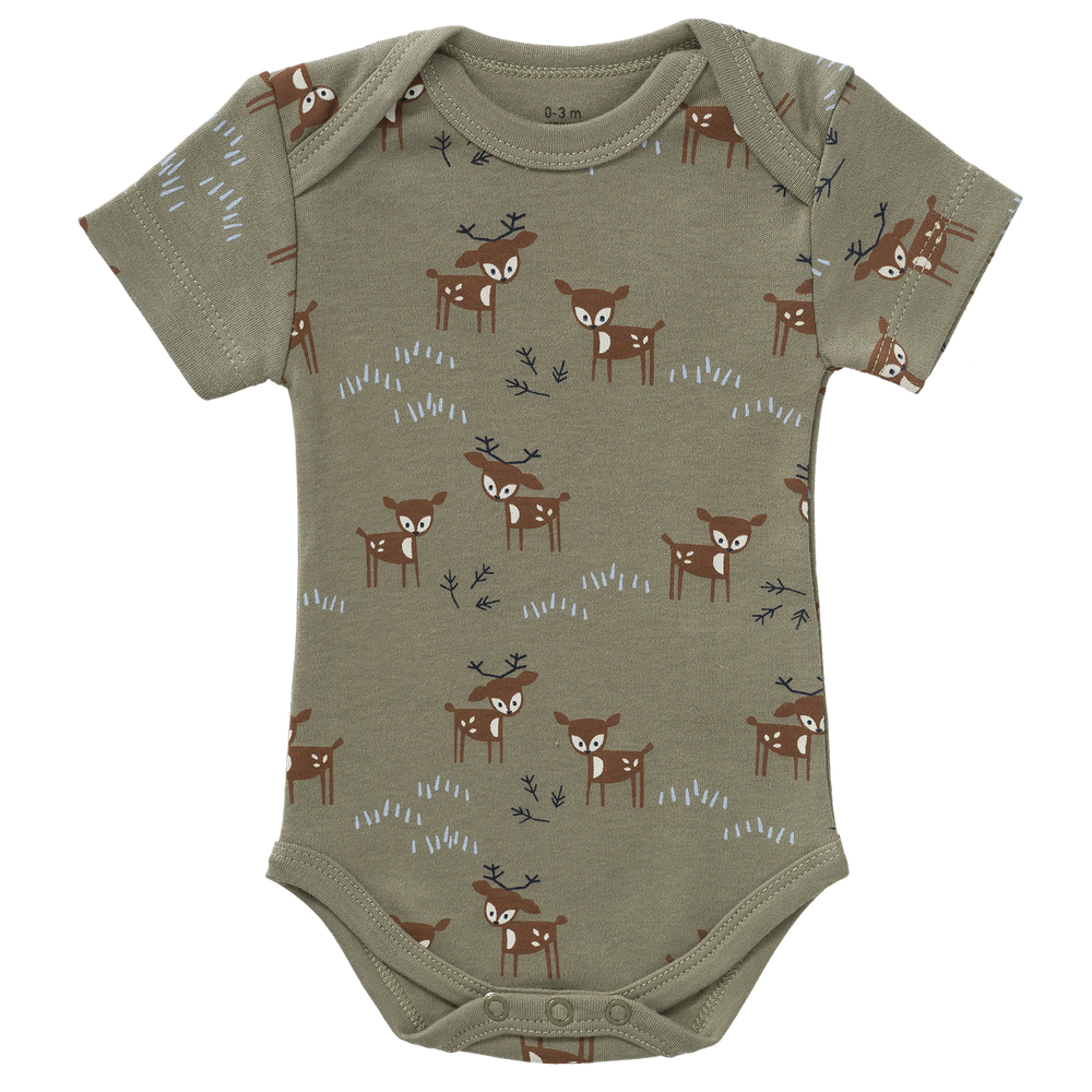 Body mezza manica Fresk Baby Deer Olive, cotone bio