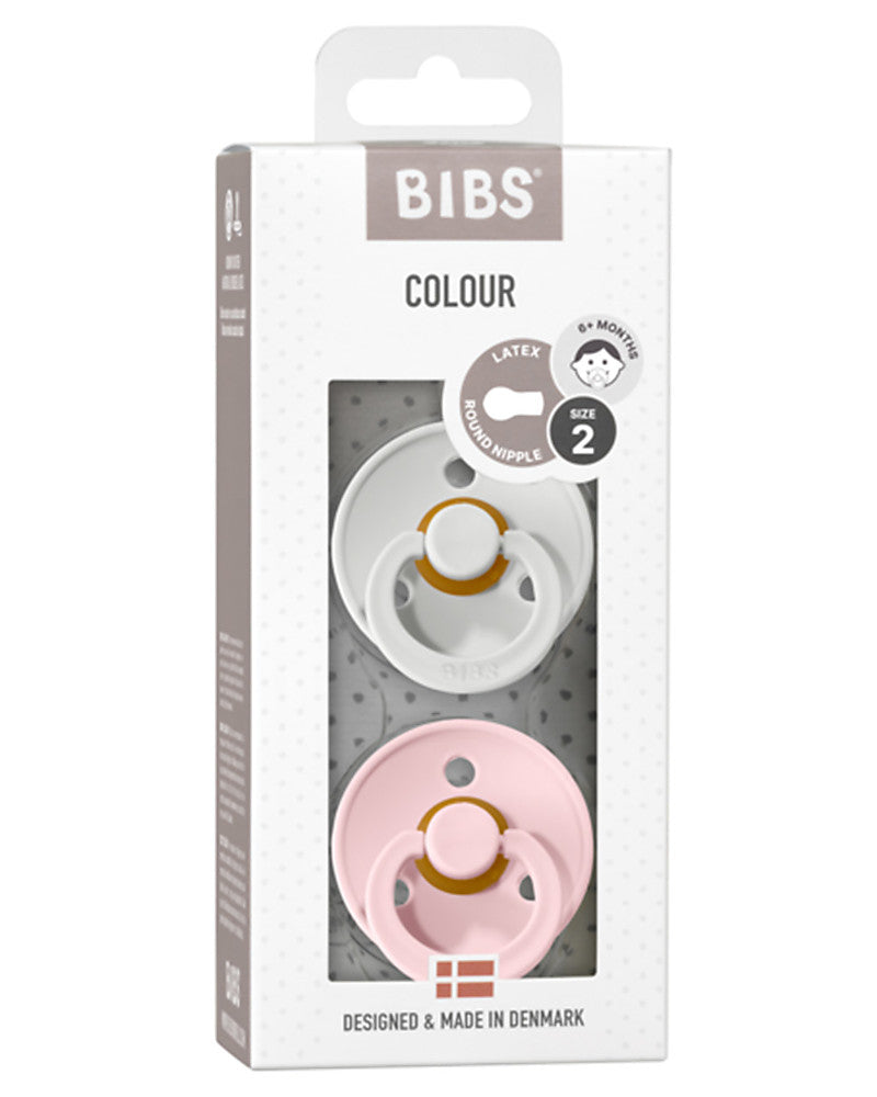 Set di due ciucci Bibs colour Grigio chiaro e Rosa - Haze/Blossom