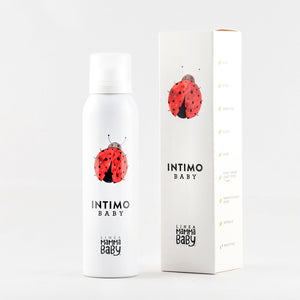 Intimo Baby, Linea MammaBaby, 150 ml - confezione bianca con coccinella stampata.