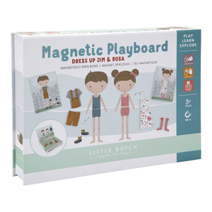 Magnetic PlayBoard, Puzzle Magnetico Jim&Rosa, Little Dutch. Confezione del gioco in cartone
