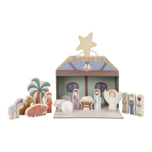 Christmas Manger, Presepe, Little Dutch. Natività completa con capanna e personaggi del presepe