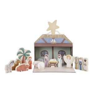 Christmas Manger, Presepe, Little Dutch. Natività completa con capanna e personaggi del presepe