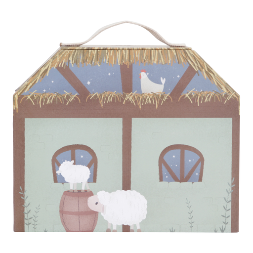 Christmas Manger, Presepe, Little Dutch. Vista retro della confezione capanna 