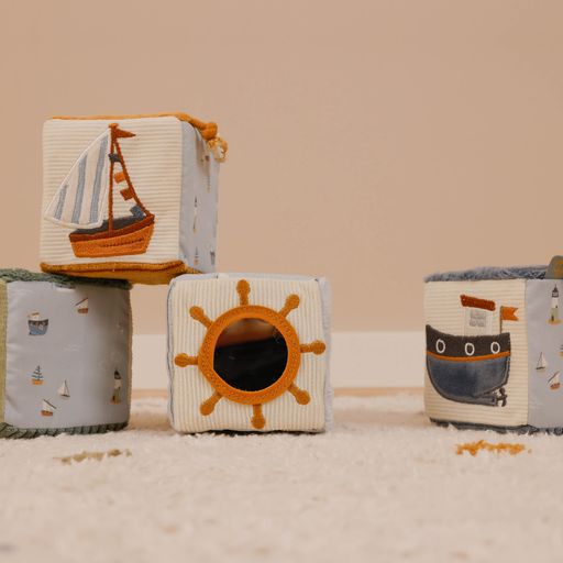Soft Cubes Set, Set di cubi morbidi a tema Baia dei Marinai, Little Dutch