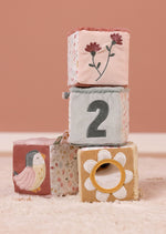 Soft Cubes Set, Set di cubi morbidi a tema Fiori e Farfalle, Little Dutch