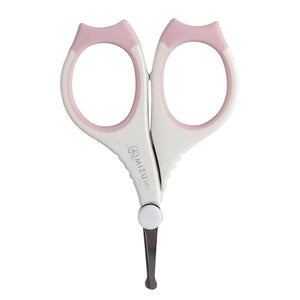 MAMI-Manicure set, Mizu Baby. Vista della forbicina rosa ergonomica e dalla punta arrotondata