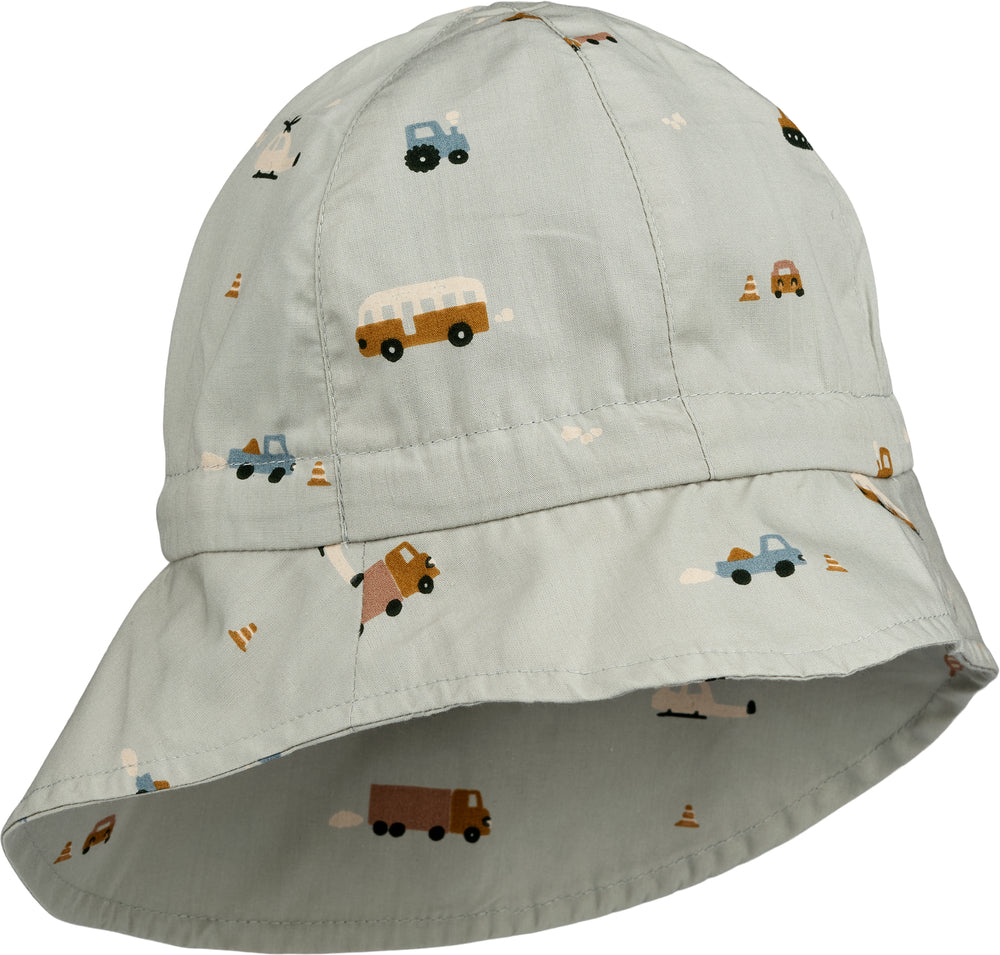 Cappello in cotone organico SUNNEVA con tesa allungata sulla nuca, Liewood - Veicoli