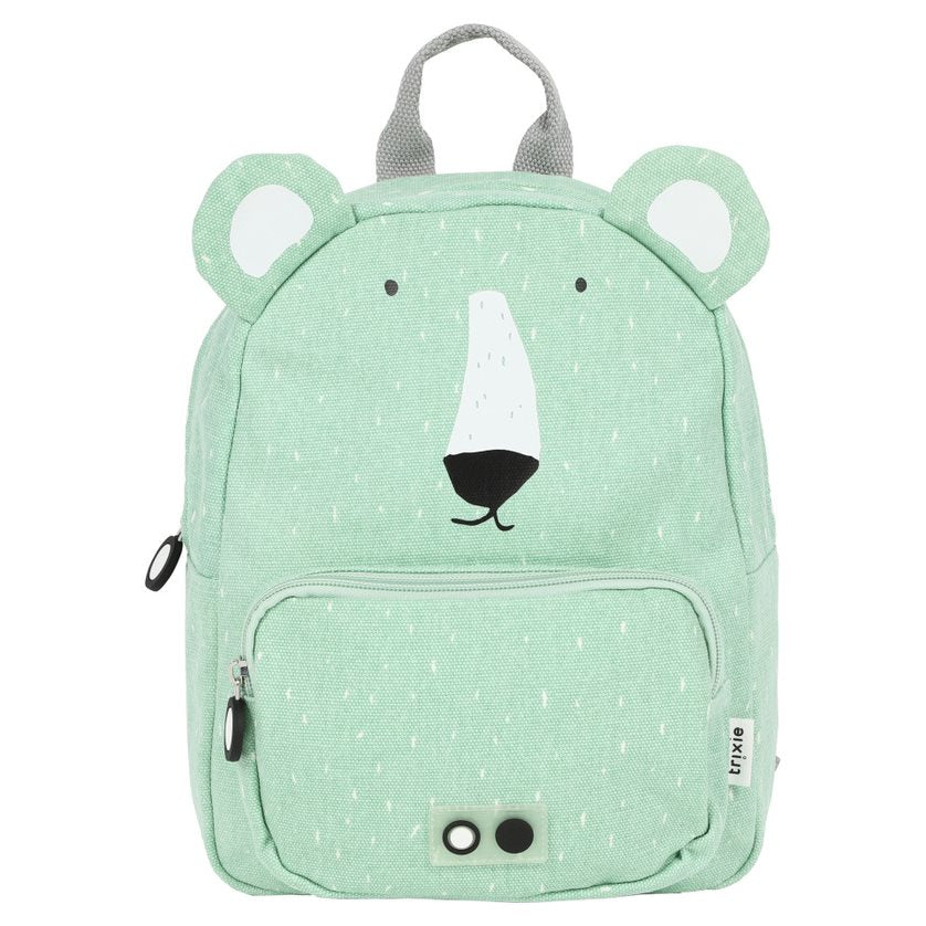 zaino orso polare colore verde menta chiaro con orecchie
