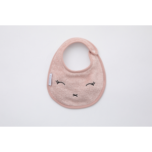 bavaglino neonato rosa chiusura clip con rimati occhietti e nasino