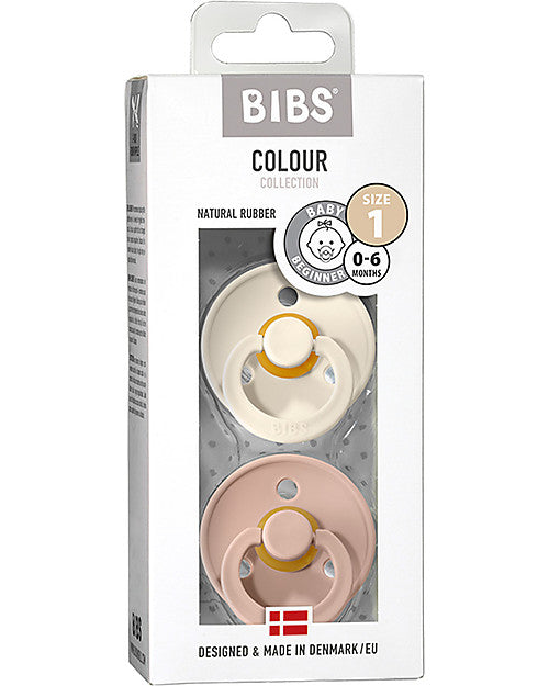 confezione da due ciucci color ivory e blush