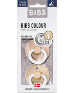 Set di due ciucci Bibs colour Blush&VanillaGlow, Rosa Cipria e Vaniglia, collezione Notte