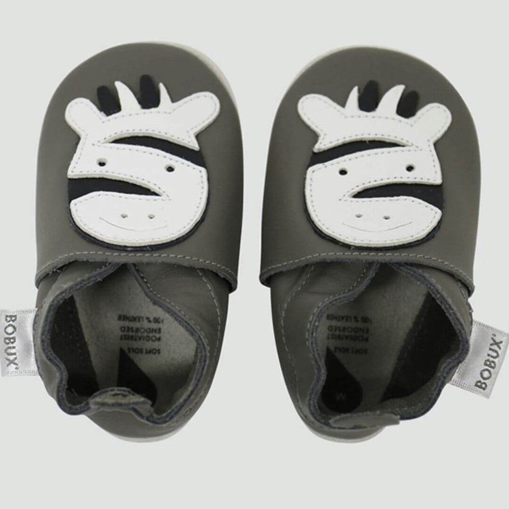 Bobux babbucce Soft Sole Zebra Grigia