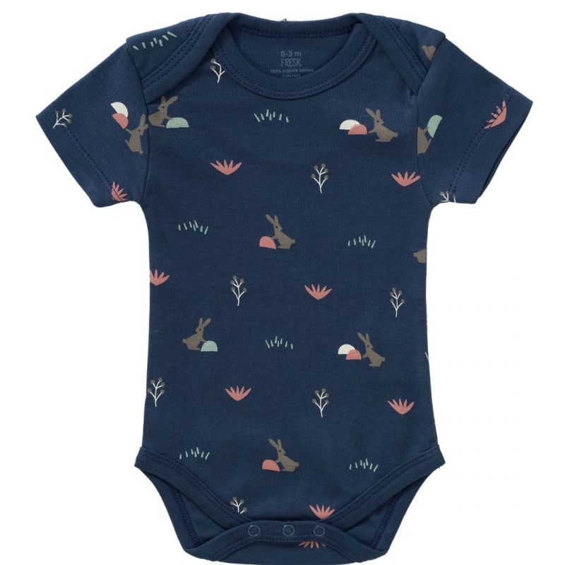 Body mezza manica Fresk Baby Rabbit indigo, cotone bio