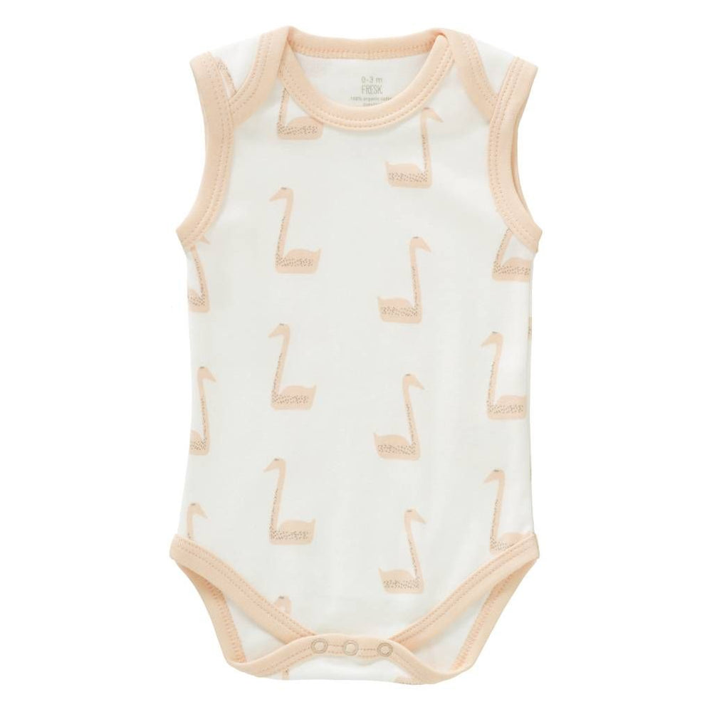 Body senza manica Fresk baby Cigno Rosa in cotone bio