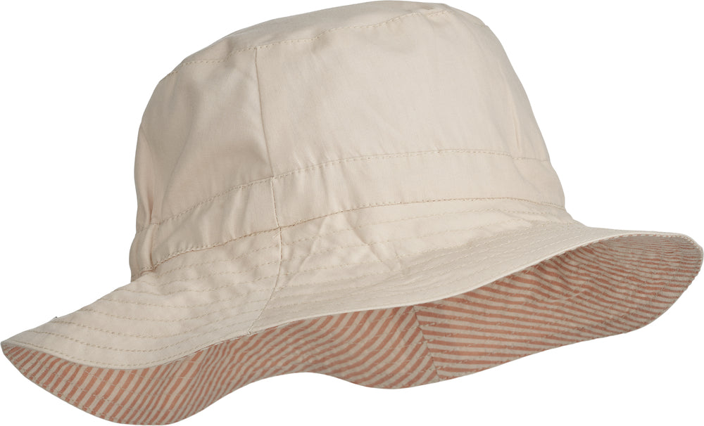 Cappello reversibile in cotone organico Sander Liewood - Stripe tuscany rose/sandy