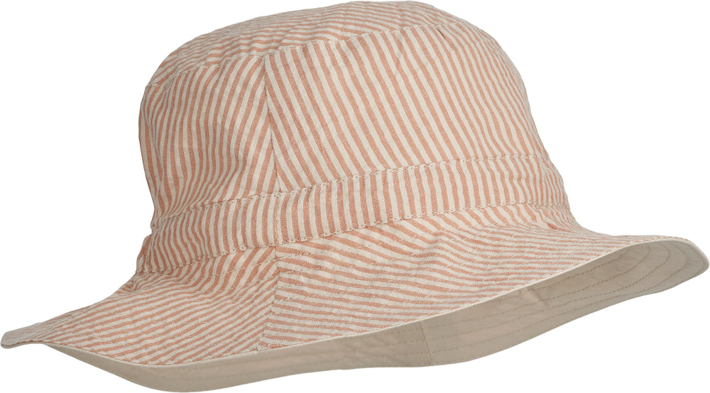 Cappello reversibile in cotone organico Sander Liewood - Stripe tuscany rose/sandy