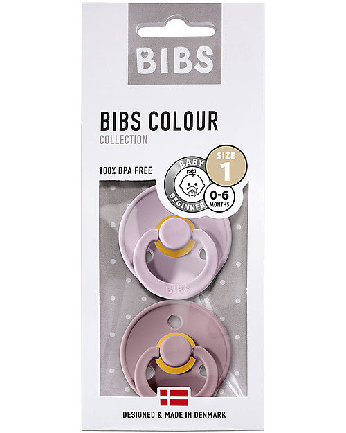 Set di due ciucci Bibs colour Lilla e Rosa antico - Dusky lilac/Heather
