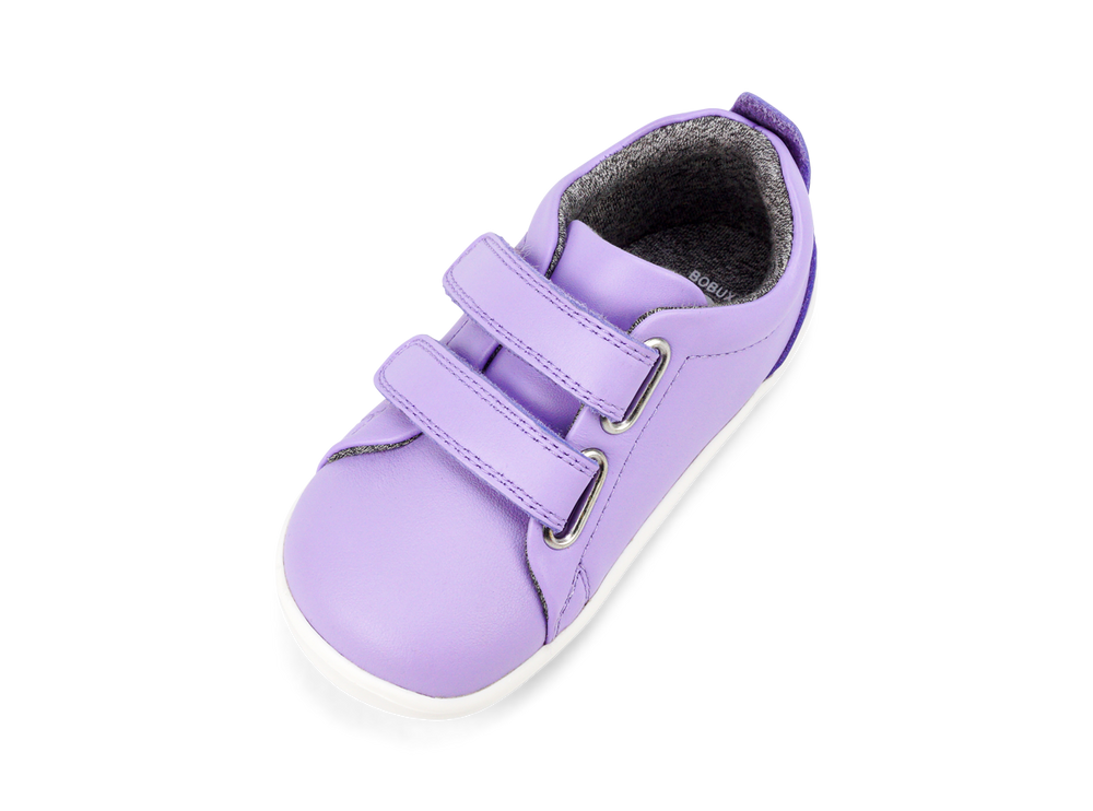 scarpa con due strap colore lilla e suola bianca