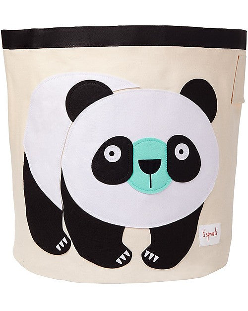 cesta porta giochi con un panda disegnato